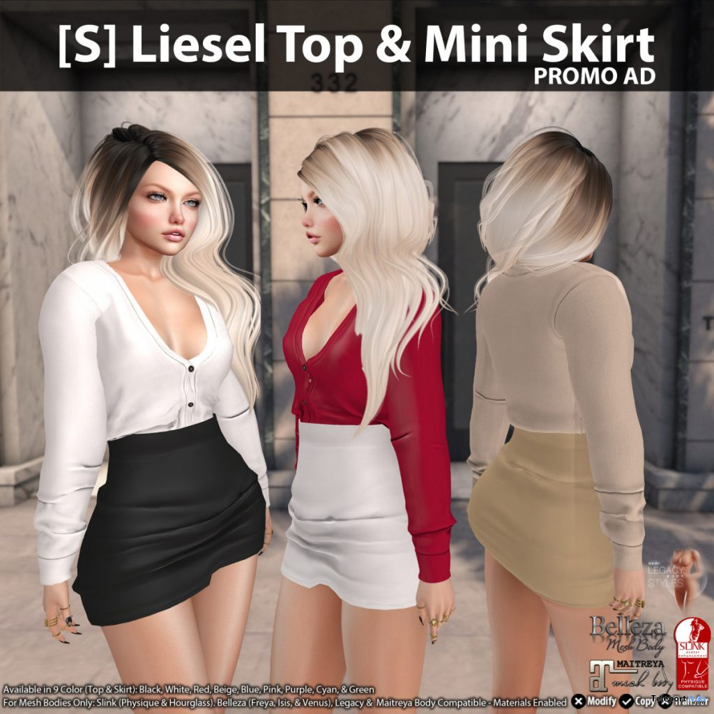 New Release: [S] Liesel Top & Mini Skirt by [satus Inc] - Teleport Hub - teleporthub.com