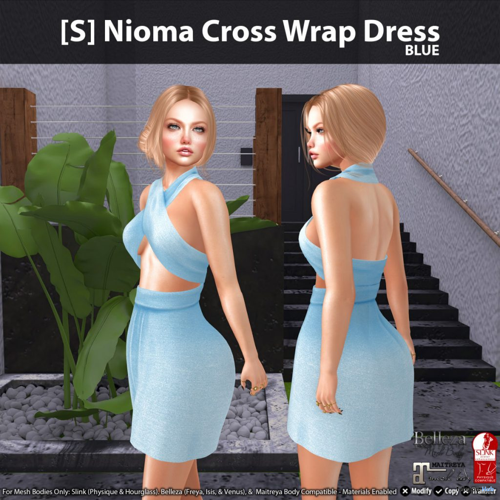 New Release: [S] Nioma Cross Wrap Dress by [satus Inc] - Teleport Hub - teleporthub.com