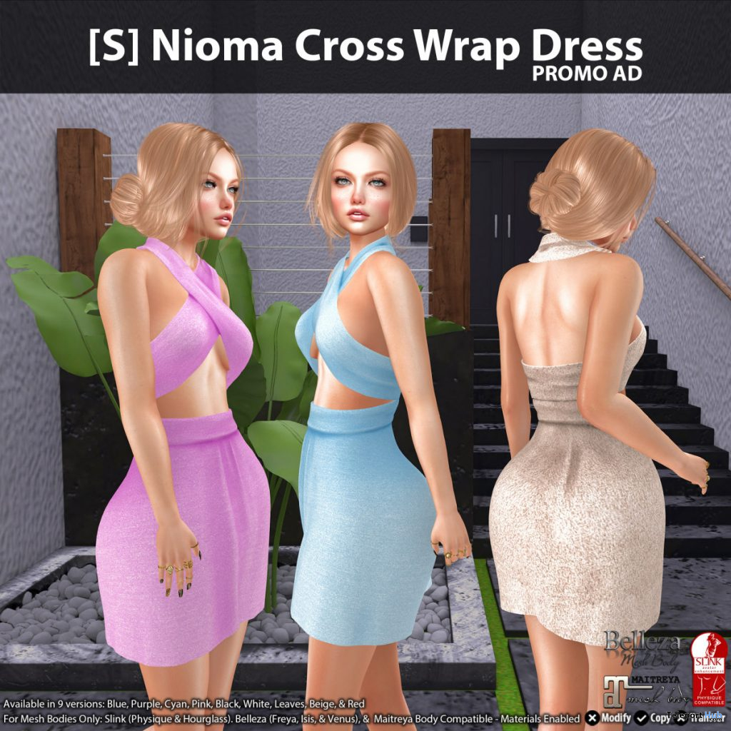 New Release: [S] Nioma Cross Wrap Dress by [satus Inc] - Teleport Hub - teleporthub.com