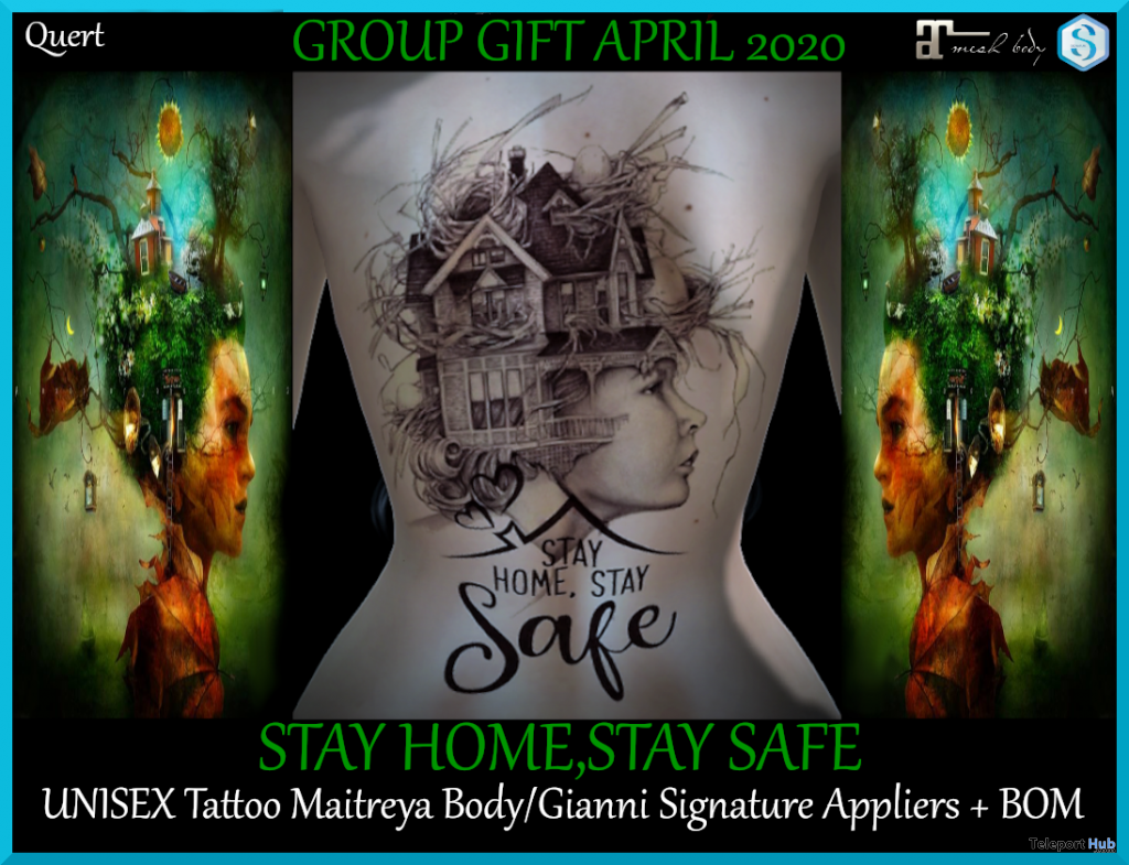 Stay Home, Stay Safe Back Tattoo April 2020 Group Gift by QUERT - Teleport Hub - teleporthub.com