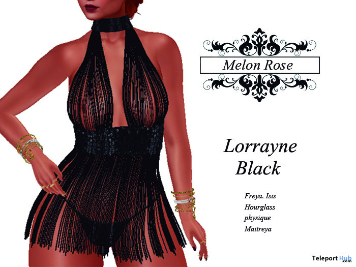 Lourayne Black Lingerie 1L Promo Gift by Melon Rose - Teleport Hub - teleporthub.com