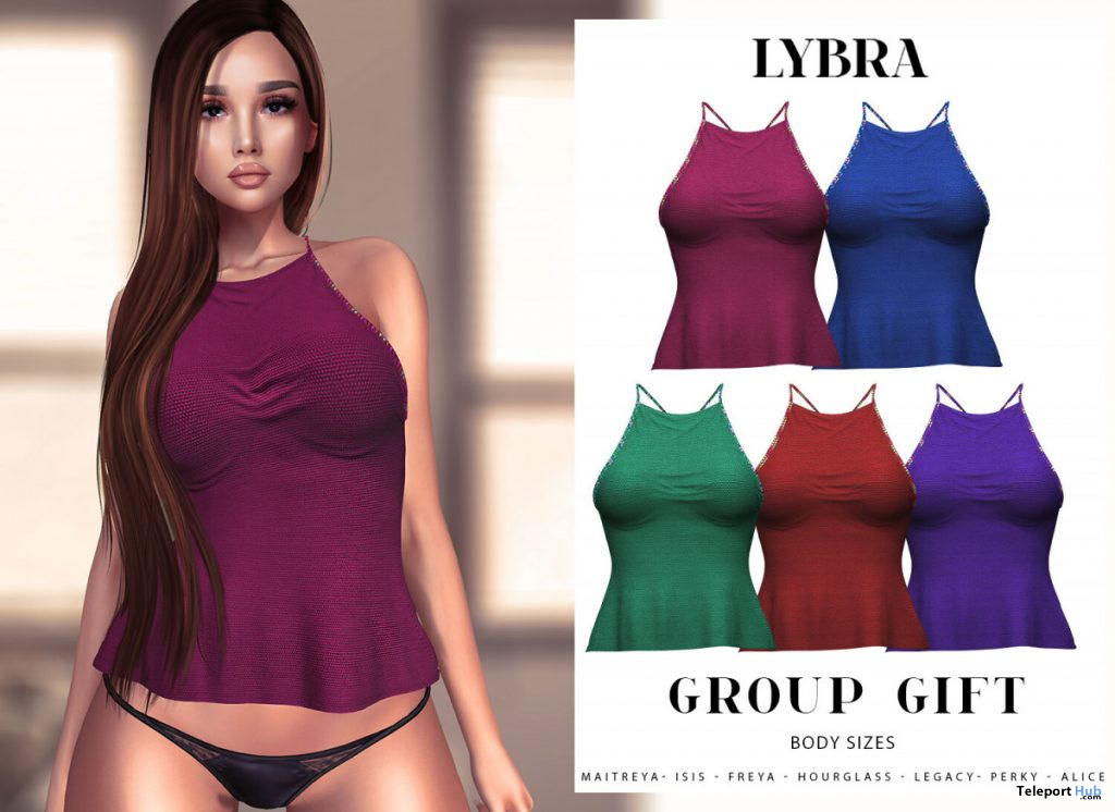 Halter Top Pack May 2020 Group Gift by LYBRA - Teleport Hub - teleporthub.com