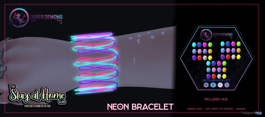 Neon Bracelet May 2020 Gift by Inner Demons - Teleport Hub - teleporthub.com