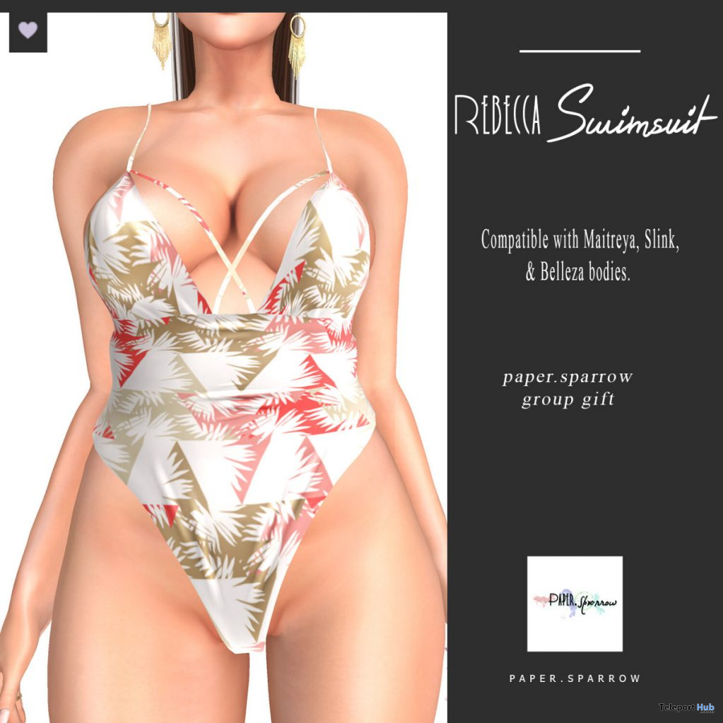 Rebecca Swimsuit Palm May 2020 Group Gift by Paper.Sparrow - Teleport Hub - teleporthub.com