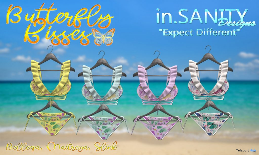 Butterfly Kisses Bikini May 2020 Group Gift by in.SANITY Designs - Teleport Hub - teleporthub.com