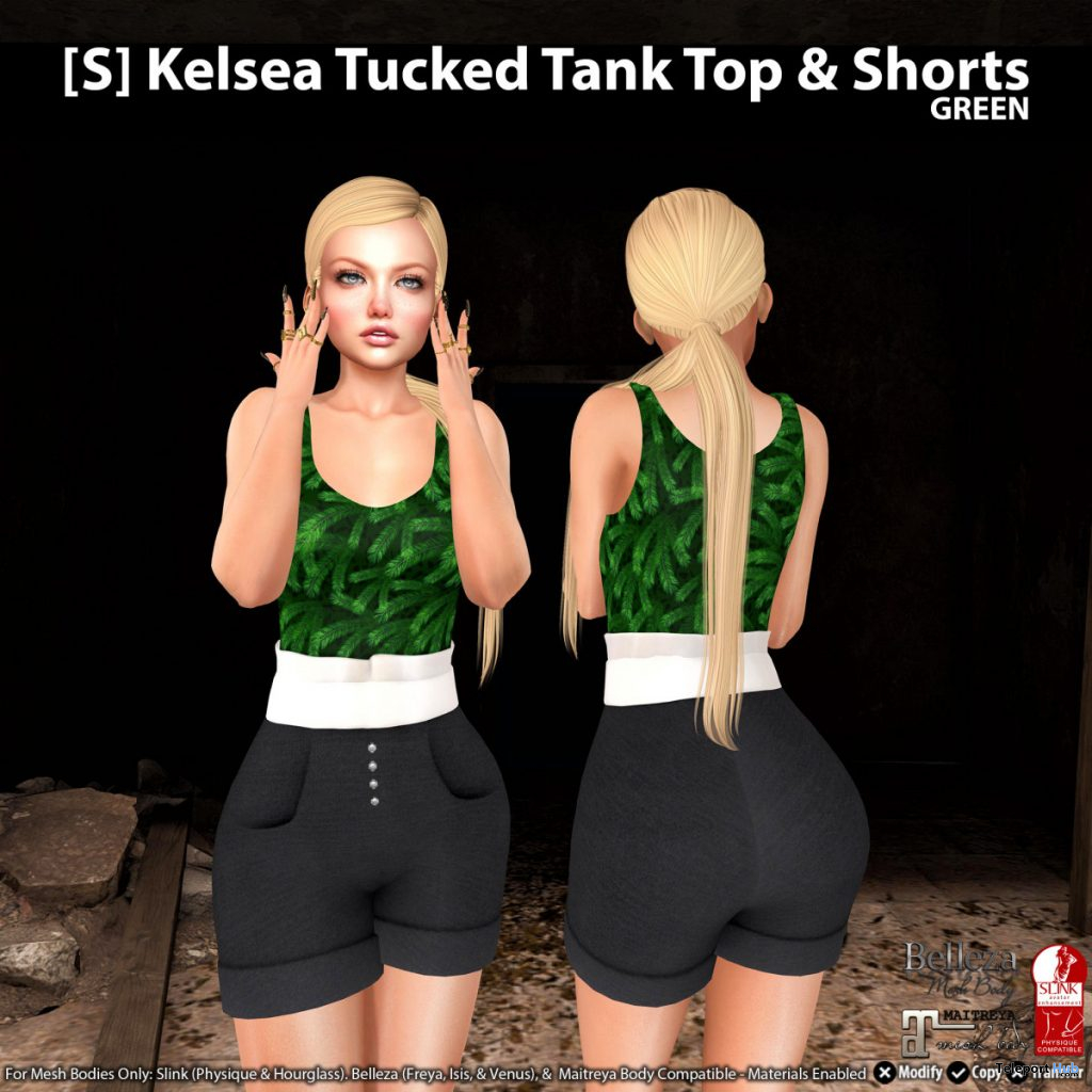 New Release: [S] Kelsea Tucked Tank Top & Shorts by [satus Inc] - Teleport Hub - teleporthub.com