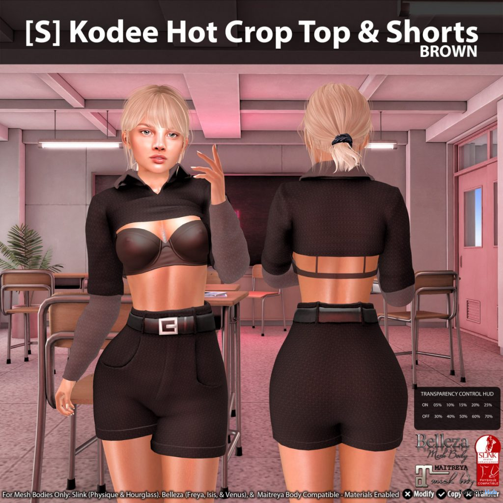 New Release: [S] Kodee Hot Crop Top & Shorts by [satus Inc] - Teleport Hub - teleporthub.com