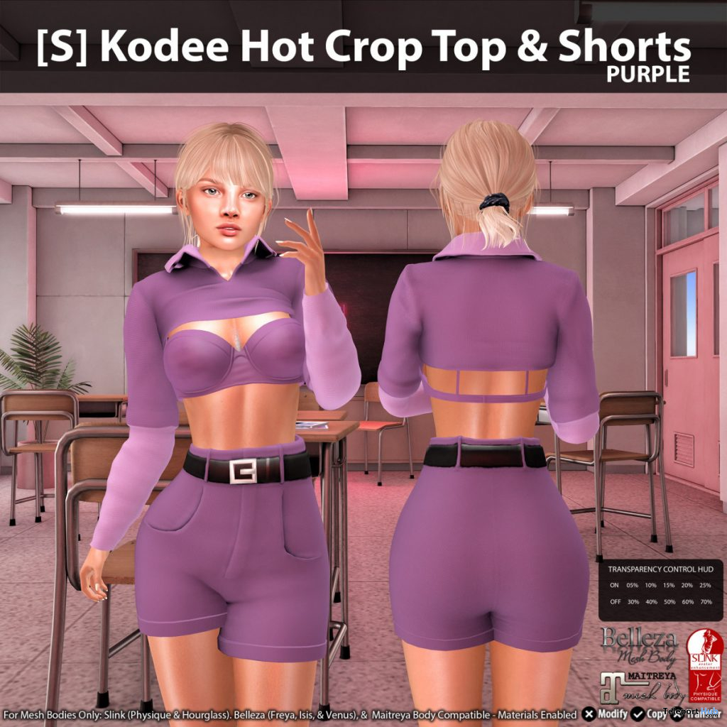 New Release: [S] Kodee Hot Crop Top & Shorts by [satus Inc] - Teleport Hub - teleporthub.com