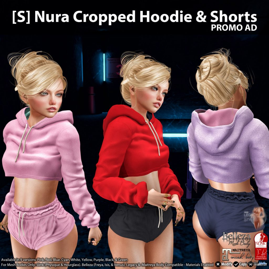 New Release: [S] Nura Cropped Hoodie & Shorts by [satus Inc] - Teleport Hub - teleporthub.com