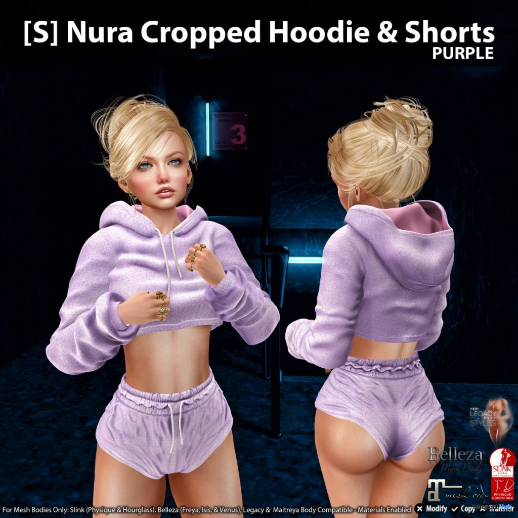 New Release: [S] Nura Cropped Hoodie & Shorts by [satus Inc] - Teleport Hub - teleporthub.com