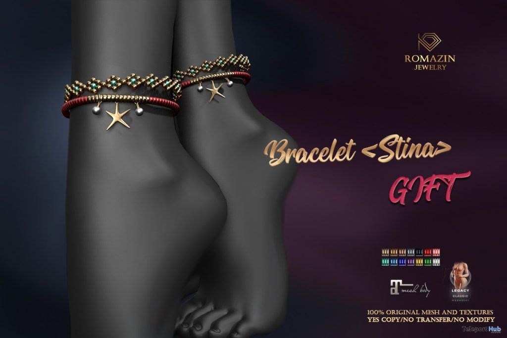 Stina Anklets May 2020 Group Gift by Romazin Jewelry - Teleport Hub - teleporthub.com