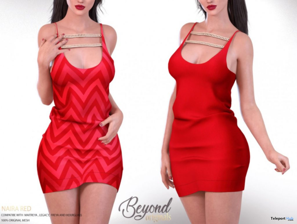 Naira Red Dress May 2020 Group Gift by Beyond - Teleport Hub - teleporthub.com