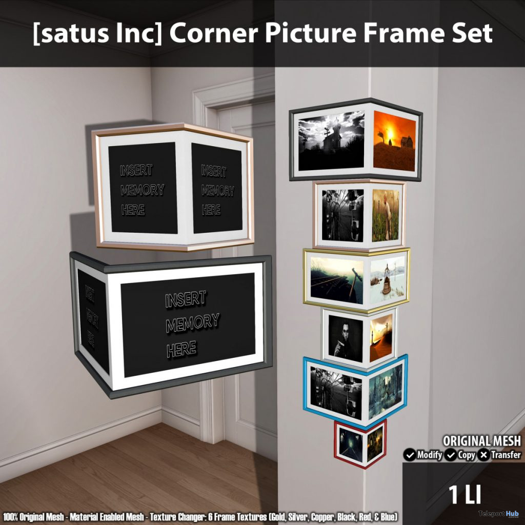 New Release: Corner Picture Frame Set by [satus Inc] - Teleport Hub - teleporthub.com