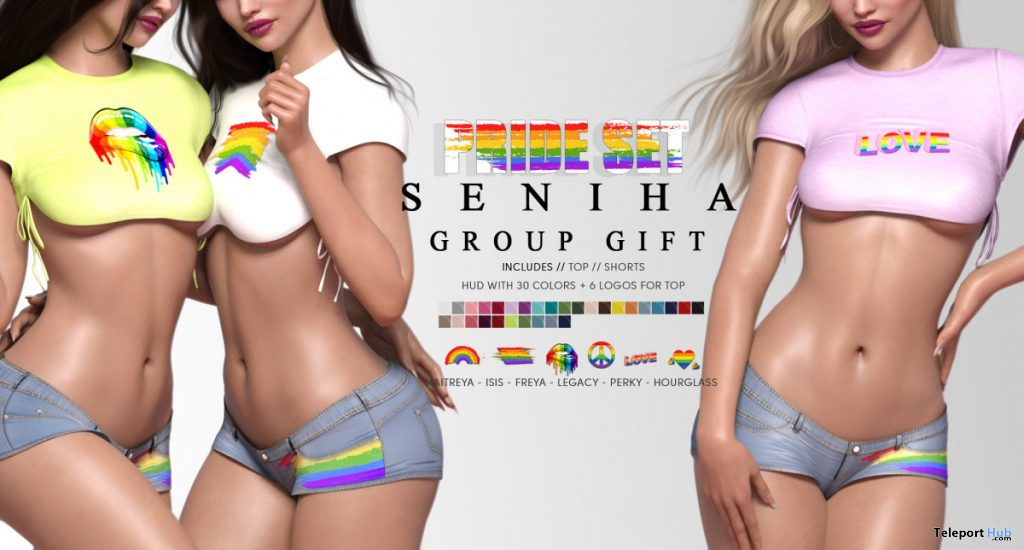 Pride Set Top & Shorts June 2020 Group Gift by Seniha Originals - Teleport Hub - teleporthub.com