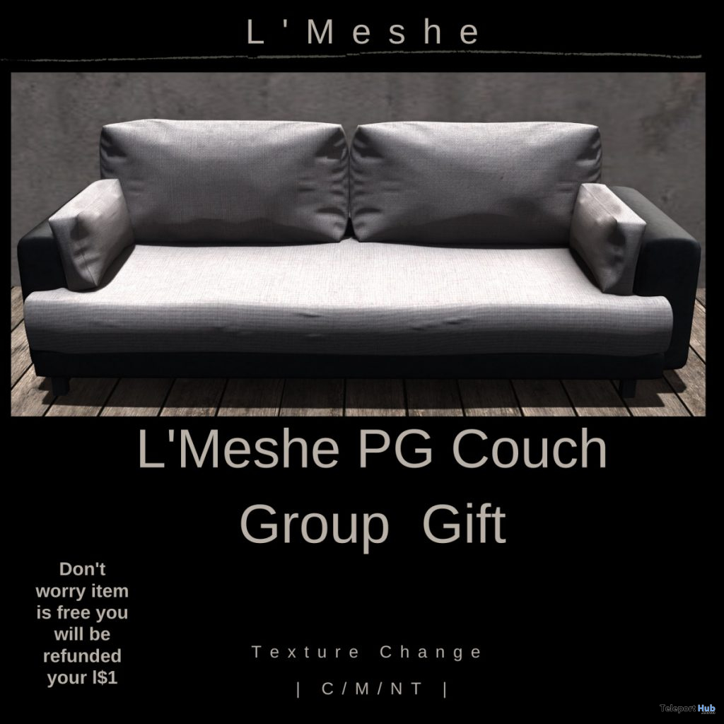 Alistair Couch PG Edition June 2020 Group Gift by L'Meshe - Teleport Hub - teleporthub.com
