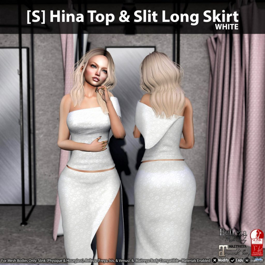 New Release: [S] Hina Top & Slit Long Skirt by [satus Inc] - Teleport Hub - teleporthub.com