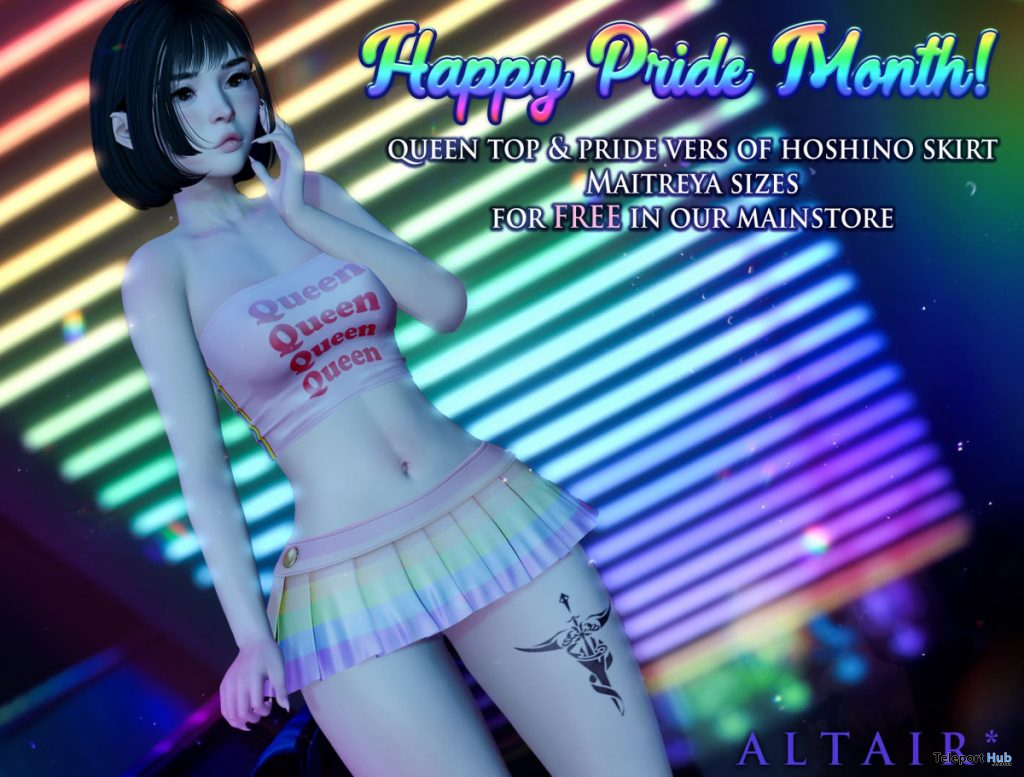 Queen Top & Hoshino Skirt Pride Edition June 2020 Gift by ALTAIR - Teleport Hub - teleporthub.com