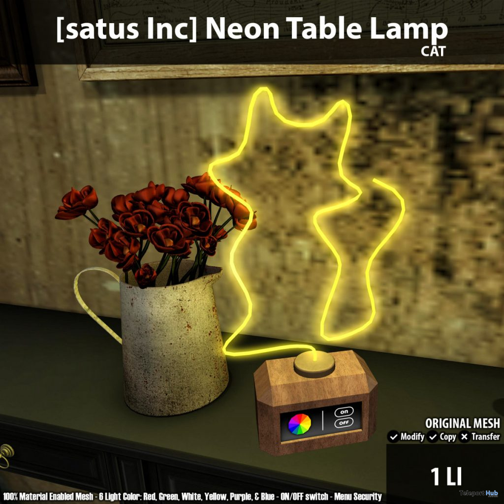 New Release: Neon Table Lamp Cactus & Cat by [satus Inc] - Teleport Hub - teleporthub.com