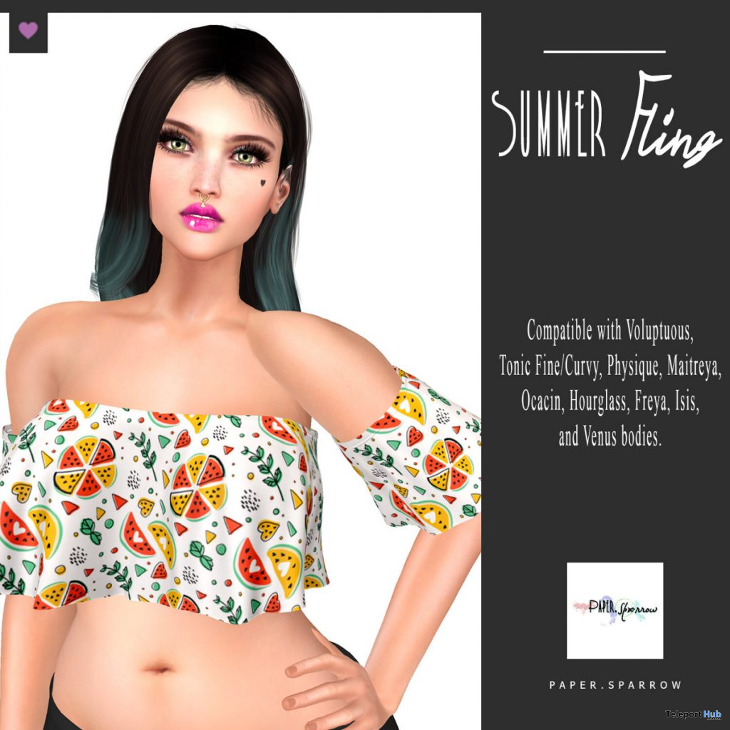 Summer Fling Top July 2020 Group Gift by Paper.Sparrow - Teleport Hub - teleporthub.com