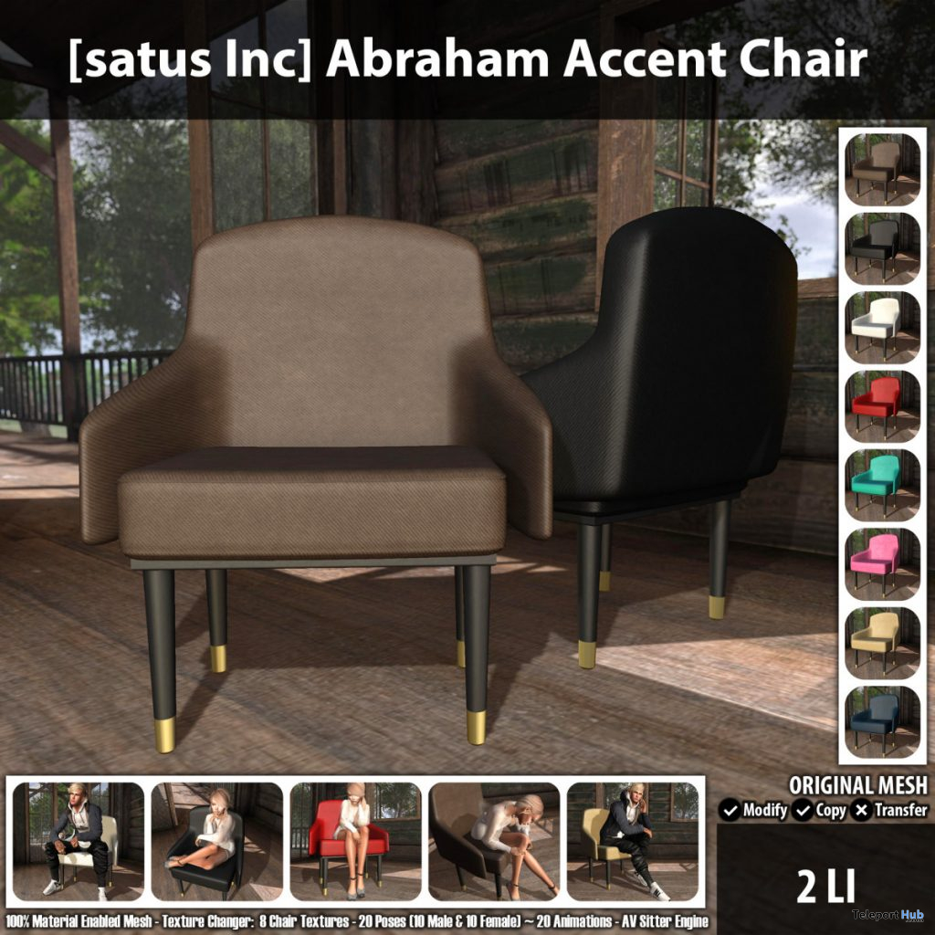 New Release: Abraham Accent Chair by [satus Inc] - Teleport Hub - teleporthub.com