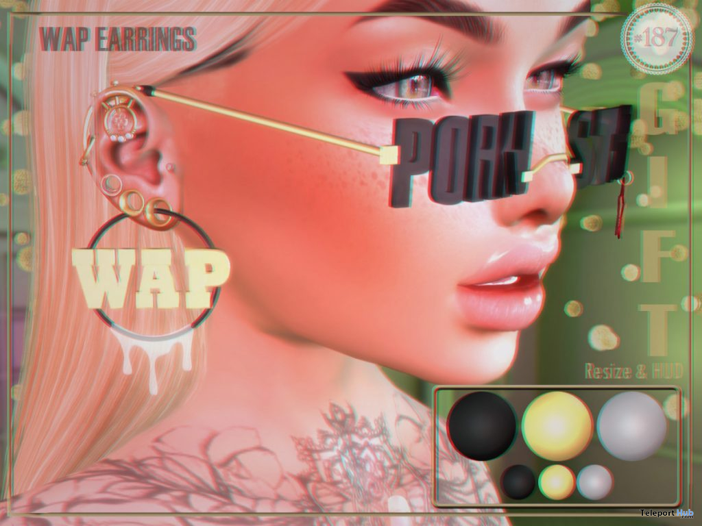 WAP Earrings August 2020 Group Gift by Boutique #187# - Teleport Hub - teleporthub.com