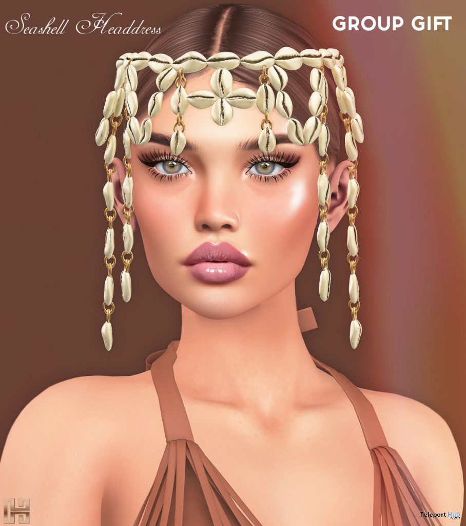 Seashell Headdress August 2020 Group Gift by Hilly Haalan - Teleport Hub - teleporthub.com