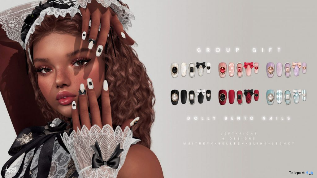 Dolly Bento Nails August 2020 Group Gift by toksik - Teleport Hub - teleporthub.com