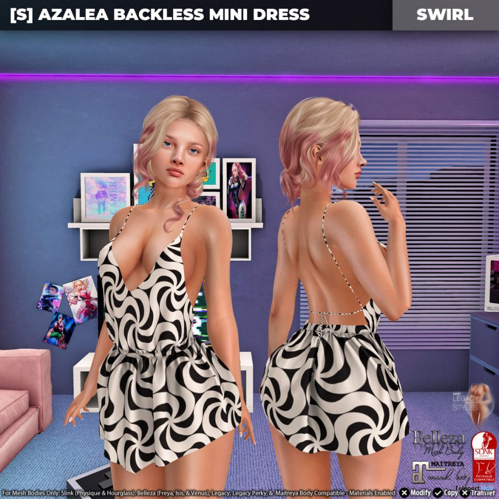 New Release: [S] Azalea Backless Mini Dress by [satus Inc] - Teleport Hub - teleporthub.com
