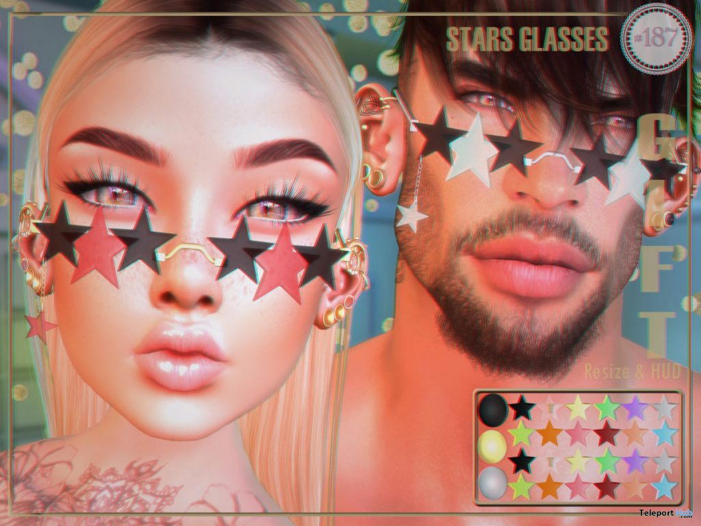 Stars Glasses August 2020 Gift by Boutique #187# - Teleport Hub - teleporthub.com