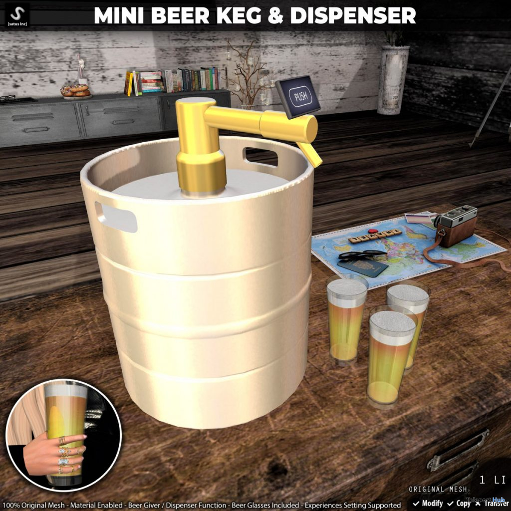 New Release: Mini Beer Keg & Dispenser by [satus Inc] - Teleport Hub - teleporthub.com