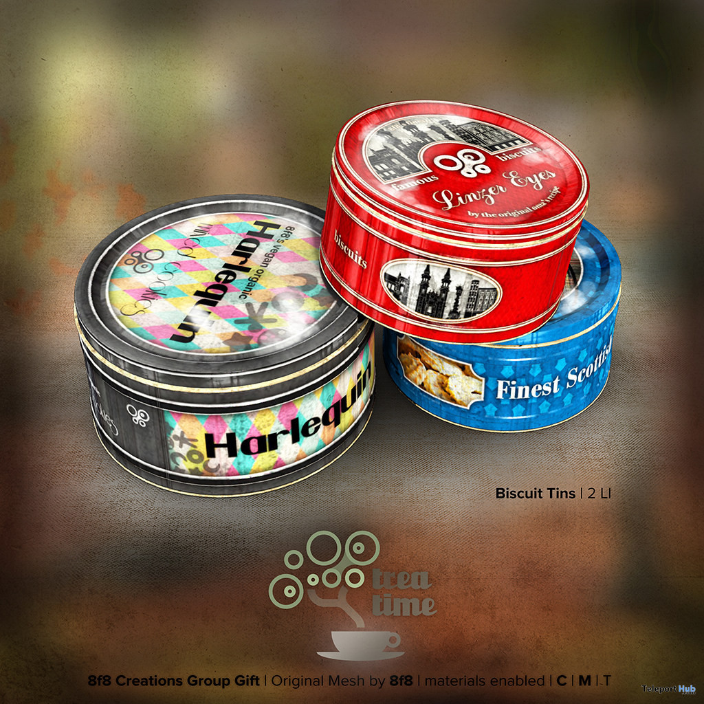 Trea Time Biscuit Tins September 2020 Group Gift by 8f8 Creations - Teleport Hub - teleporthub.com