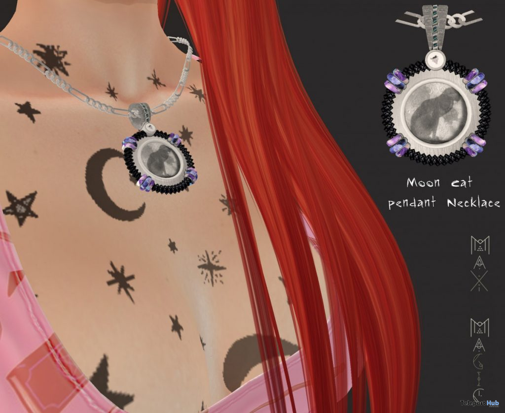  Moon Cat Pendant Necklace September 2020 Group Gift by Max Magic - Teleport Hub - teleporthub.com