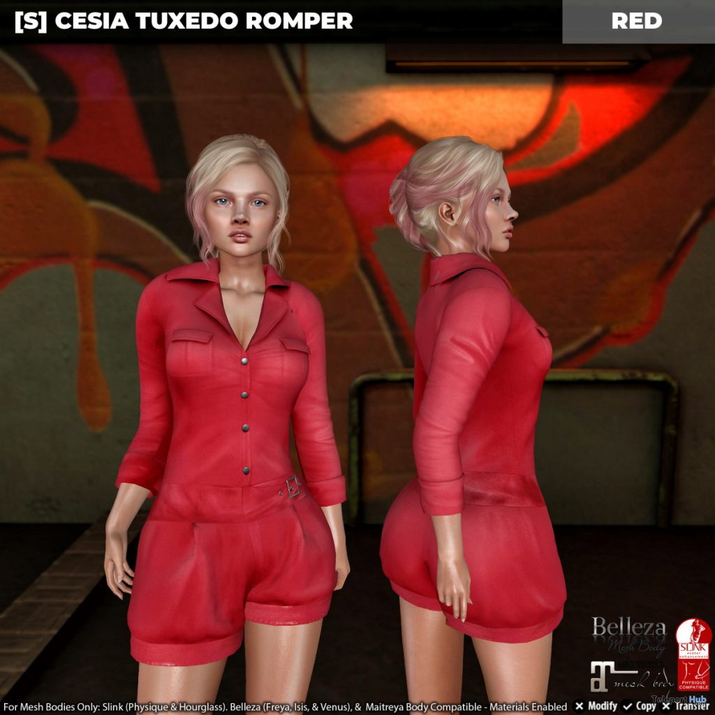 New Release: [S] Cesia Tuxedo Romper by [satus Inc] - Teleport Hub - teleporthub.com