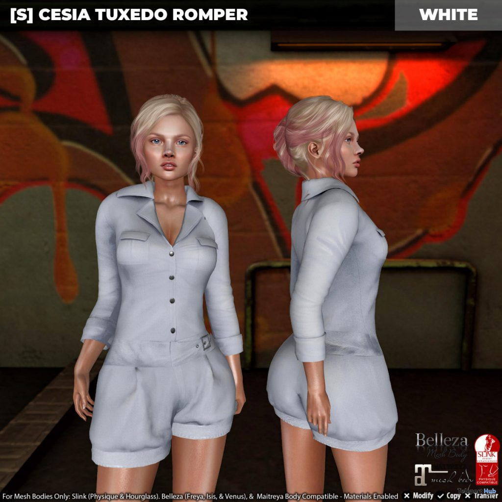 New Release: [S] Cesia Tuxedo Romper by [satus Inc] - Teleport Hub - teleporthub.com