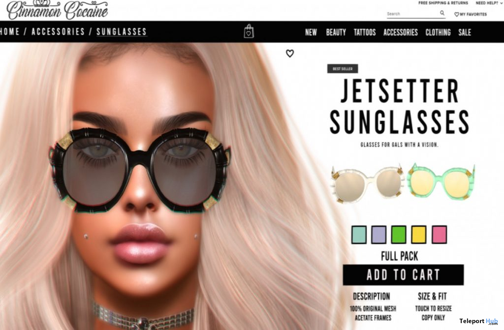 Jetsetter Sunglasses September 2020 Group Gift by Cinnamon Cocaine - Teleport Hub - teleporthub.com