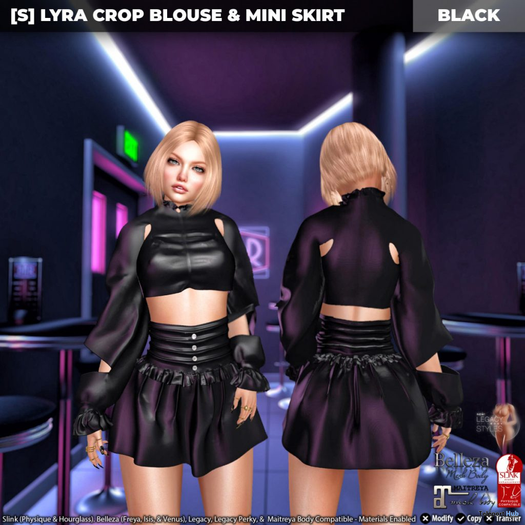 New Release: [S] Lyra Crop Blouse & Mini Skirt by [satus Inc] - Teleport Hub - teleporthub.com