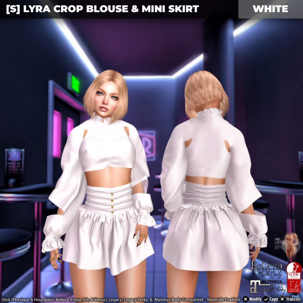 New Release: [S] Lyra Crop Blouse & Mini Skirt by [satus Inc] - Teleport Hub - teleporthub.com