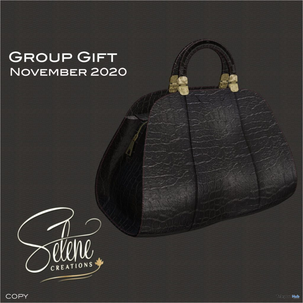 Black Leather Handbag November 2020 Group Gift by Selene Creations - Teleport Hub - teleporthub.com