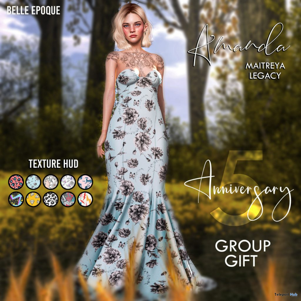Amanda Dress Fatpack 5th Anniversary November 2020 Group Gift by Belle Epoque - Teleport Hub - teleporthub.com