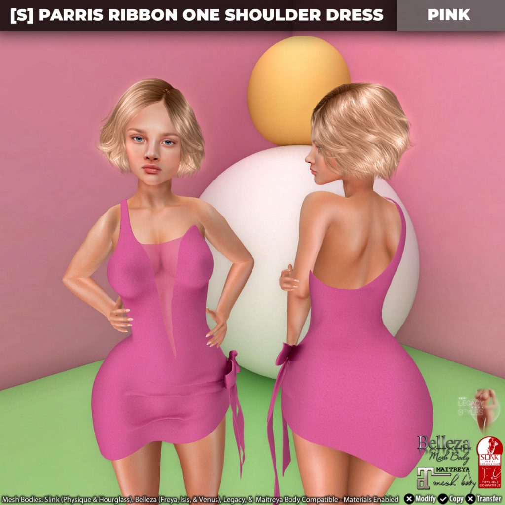 New Release: [S] Parris Ribbon One Shoulder Dress by [satus Inc]  - Teleport Hub - teleporthub.com