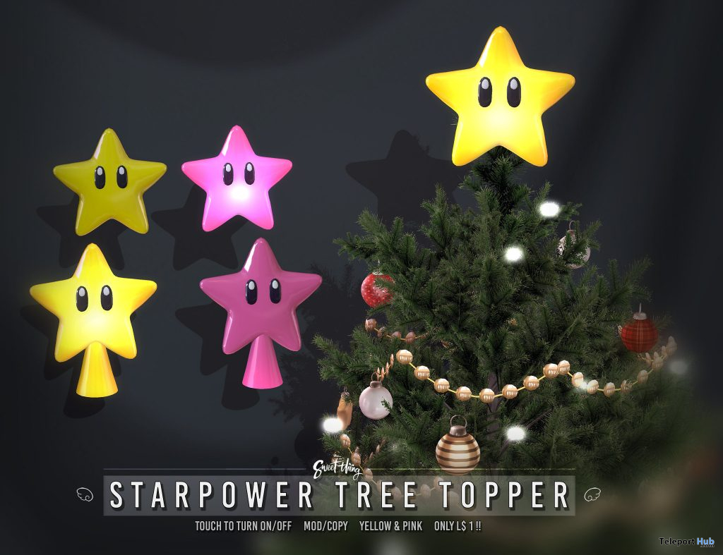 Starpower Tree Topper December 2020 Group Gift by Sweet Thing - Teleport Hub - teleporthub.com