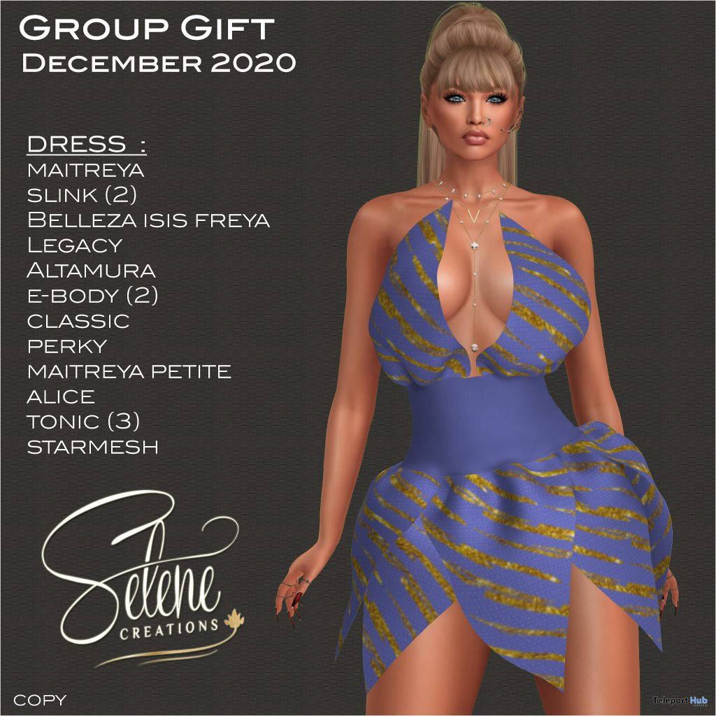 Festive Dress December 2020 Group Gift by Selene Creations - Teleport Hub - teleporthub.com