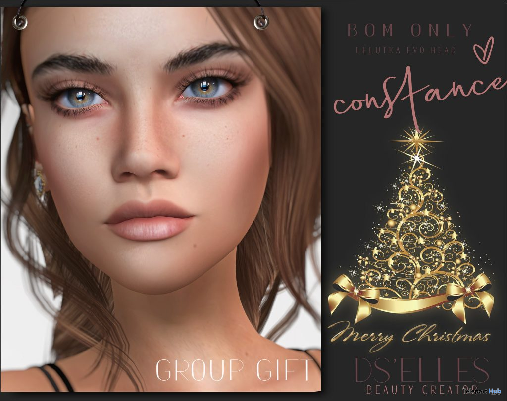 Constance Skin BOM For Lelutka Evo Mesh Head Christmas 2020 Group Gift by DS’ELLES - Teleport Hub - teleporthub.com