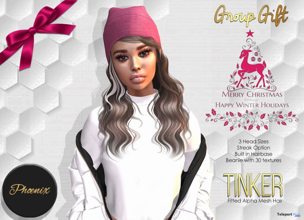 Tinker Hair Christmas 2020 Group Gift by Phoenix Hair - Teleport Hub - teleporthub.com