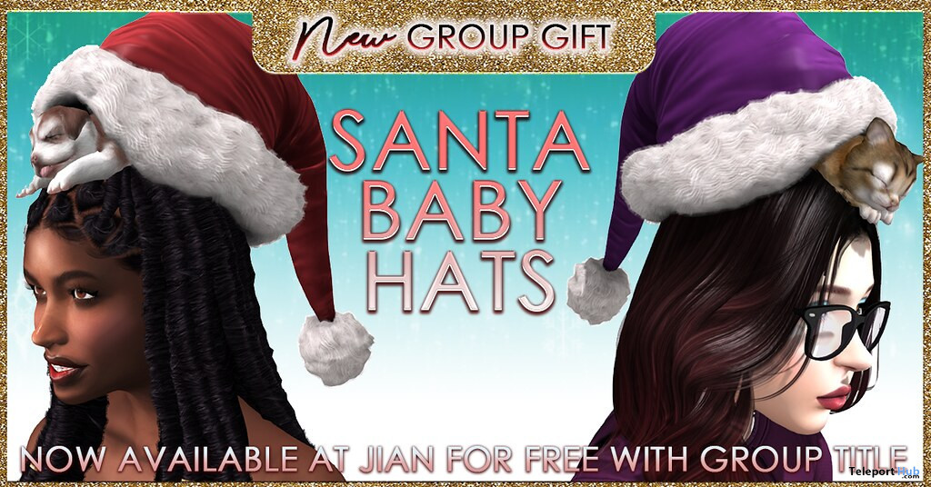 Santa Baby Hats December 2020 Group Gift by JIAN - Teleport Hub - teleporthub.com