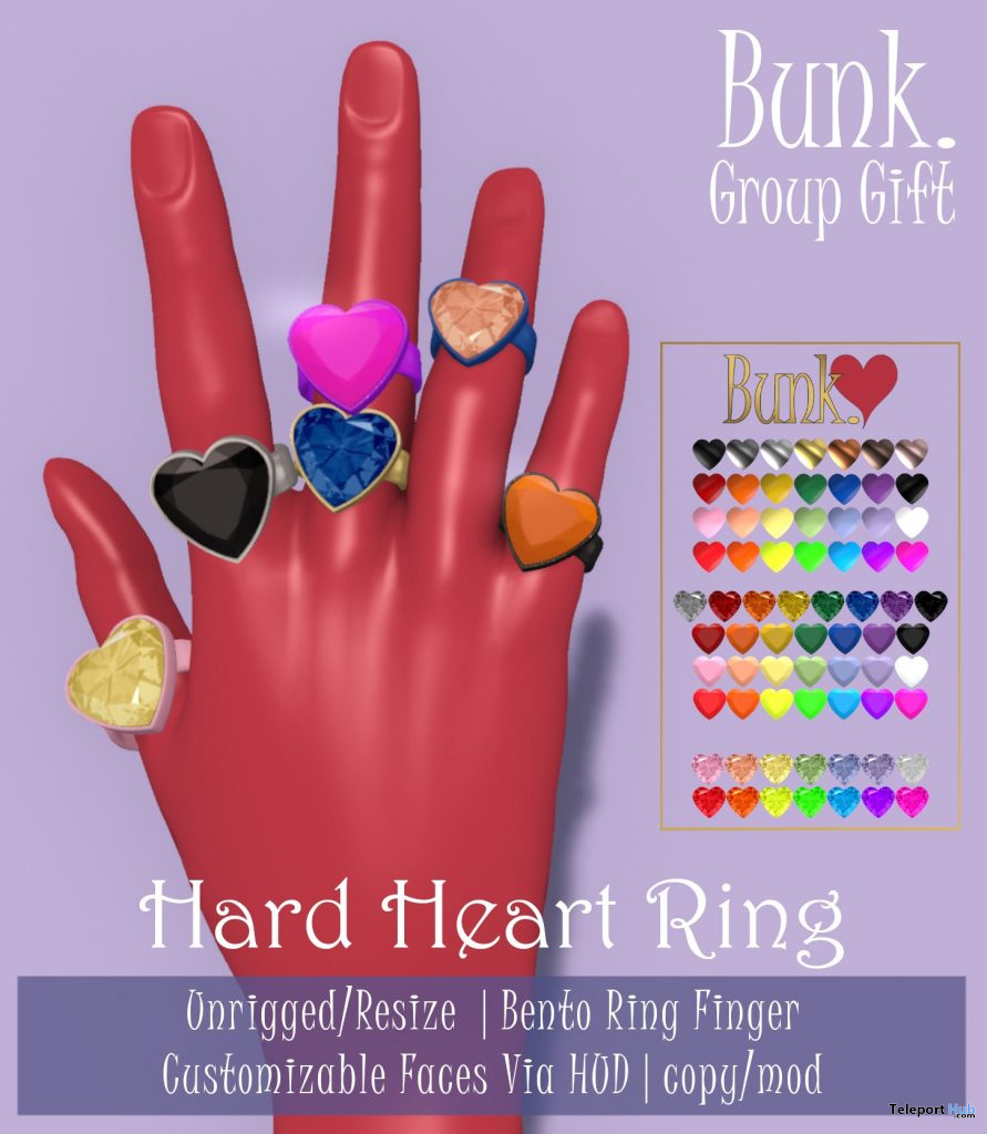 Hard Heart Ring December 2020 Group Gift by Bunk - Teleport Hub - teleporthub.com