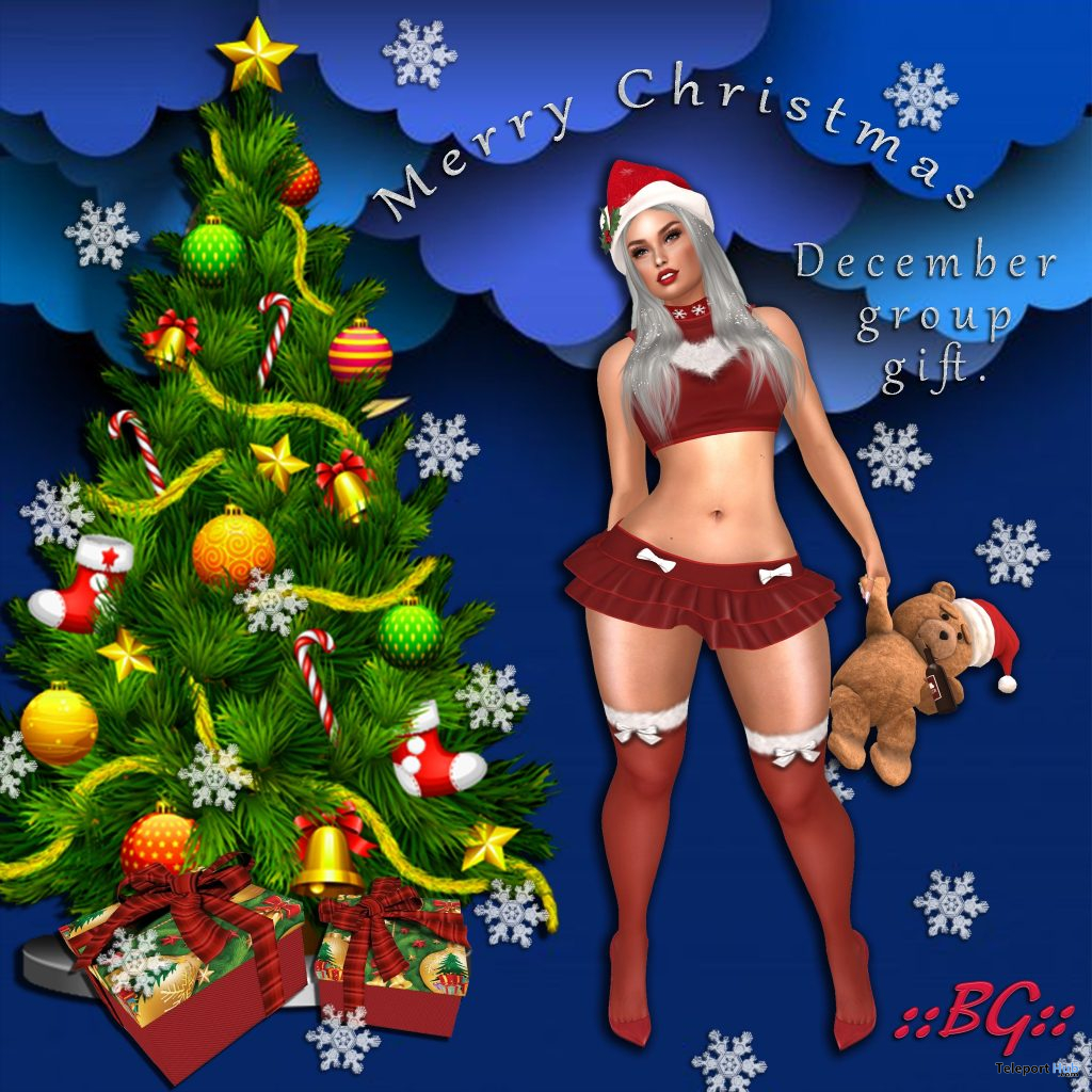 Christmas Outfit & Necklace December 2020 Group Gift by BoutiqueGglam - Teleport Hub - teleporthub.com