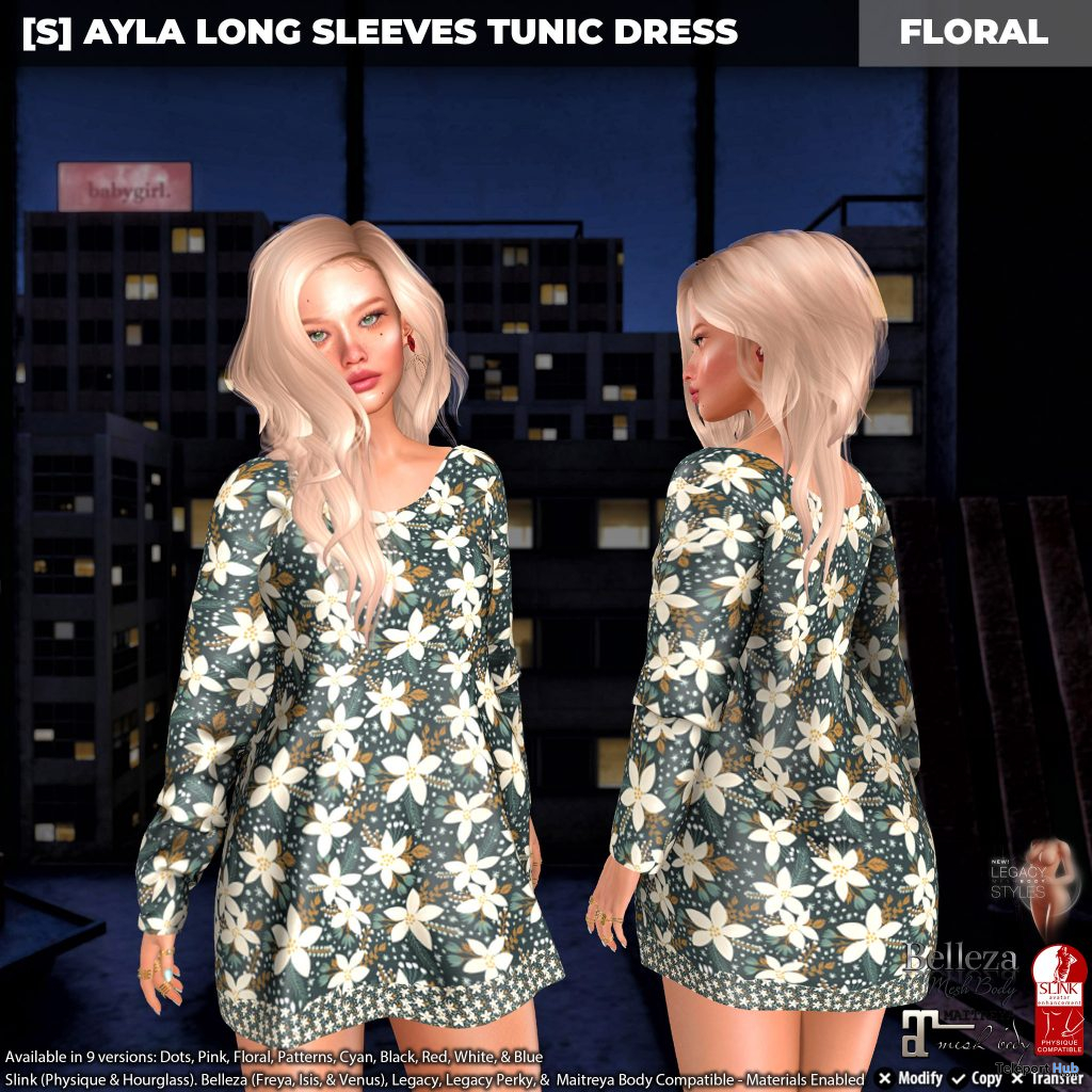 New Release: [S] Ayla Long Sleeves Tunic Dress by [satus Inc] - Teleport Hub - teleporthub.com