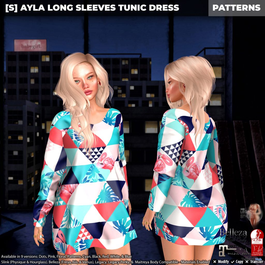 New Release: [S] Ayla Long Sleeves Tunic Dress by [satus Inc] - Teleport Hub - teleporthub.com