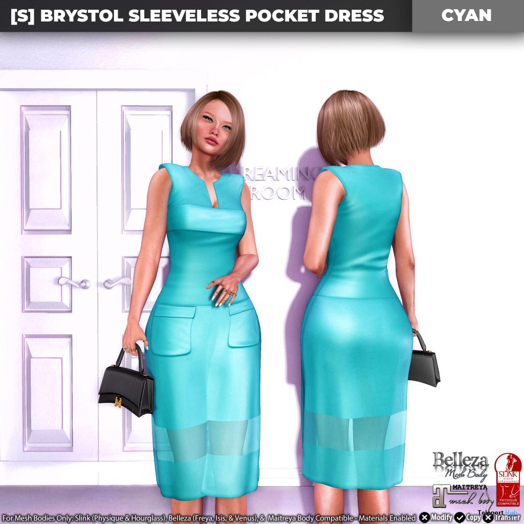 New Release: [S] Brystol Sleeveless Pocket Dress by [satus Inc] - Teleport Hub - teleporthub.com